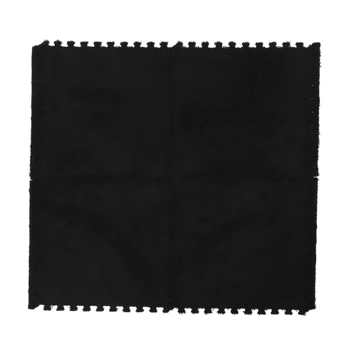 WHAMVOX 6 Piezas Alfombrillas de Multifuncionales de EVA con Peluche Cojines Puzzle Reemplazables para Suelo Silla y Tatami Hogar Oficina y Escuela Color Negro