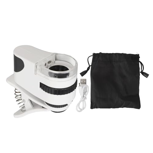 Image of Clipon Magnifier Phone Clipon Microscope Magnifier 2 Brightness Levels Portable 50X Zoom Rechargeable for Smartphones