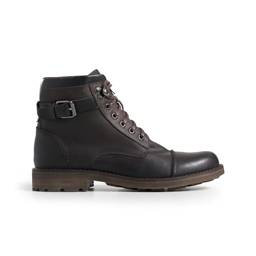 VELEZ Top Grain Leather Boots For Men - Handmade Lace-Up Shoes - Mens Vintage Ankle Boot - Age Look Sole - Casual Dress Fashion Business Travel Work Shoe Dark Brown 10