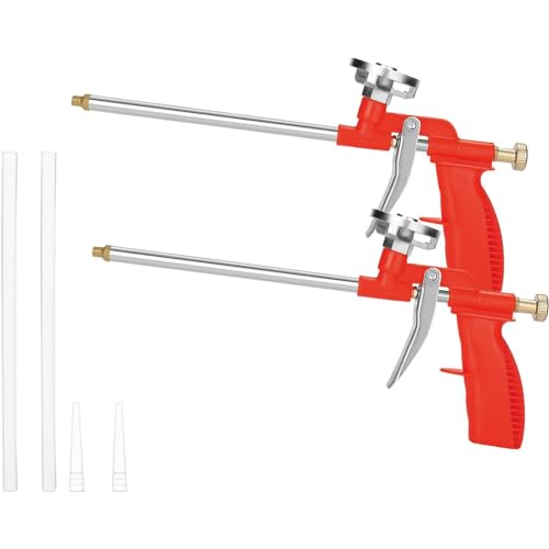 Vixzoid 2 Stück PU Schaumpistole Bauschaumpistole Schaumpistole Bauschaum Set zum Abdichten, Füllen, Abdichten, für den Heim und Bürogebrauch(Rot)
