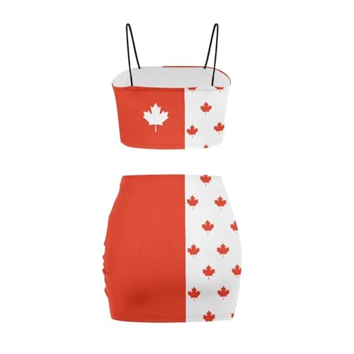 Image of Biyejit Women's 2 Piece Summer Outfits Spaghetti Strap Crop Tops and Bodycon Mini Skirt Dress Set Plus Size S-4XL