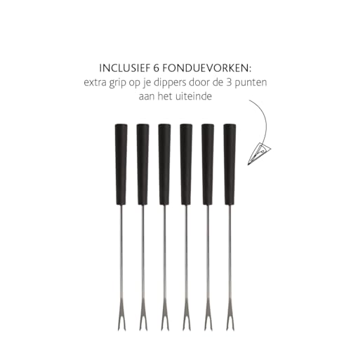 Foto von Boska Fondueset Nero - Käsefondue - Fondue geeignet für Brennpaste - 1,3 L Inhalt - 875 gr Käsefondue - Gusseisernen - Feuerfesten Keramiktopf