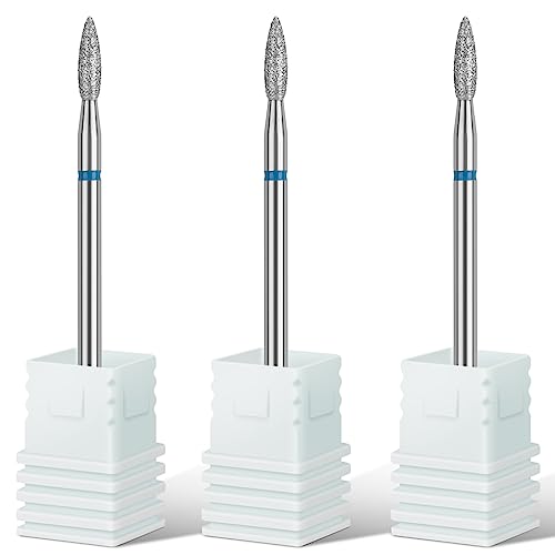 Rolybag Cuticle Nail Drill Bits Flame Shape Cuticle Drill Bit for Nail Diamond Drill Bit...