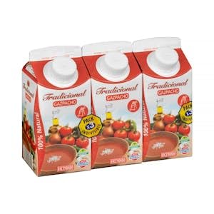 Gazpacho tradicional Hacendado 6 mini bricks x 330 ml Pack 6