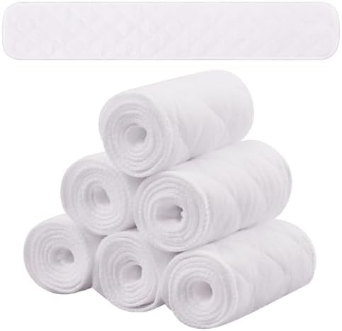 Toulite 6 Pcs Cotton Bra Liner Sweat Wick Rectangle Breathable Soft 3 Layer Under Breast Pads for Women Rash Supplies