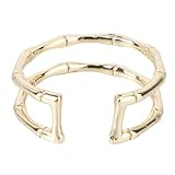 Veemoon Anillo de Dedo Abierto de Aleación Dorada, Anillo Simple y Decorativo de Moda para Mujer, Joya Ligera Diseño Ajustable Adecuado para Obsequio y Uso Diario