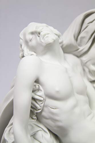 Estatua Pieta Michelangelo 18 pulgadas Jesús Blanco miniatura 6