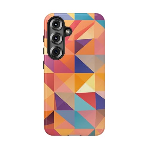 Coque Samsung S25 Orange antichoc : protégez votre mobile avec style géométrique
