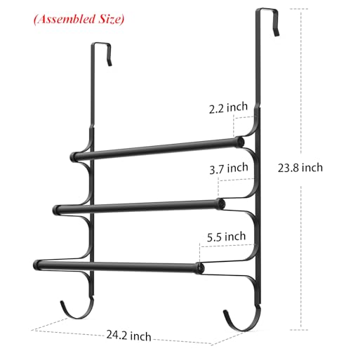 Canyave CAN010 Over The Door Towel Rack, Triple Towel Storage Holder With Hooks, 23.62 Inches Towel Bar Hanger Towel Racks For Bathroom thumb #1