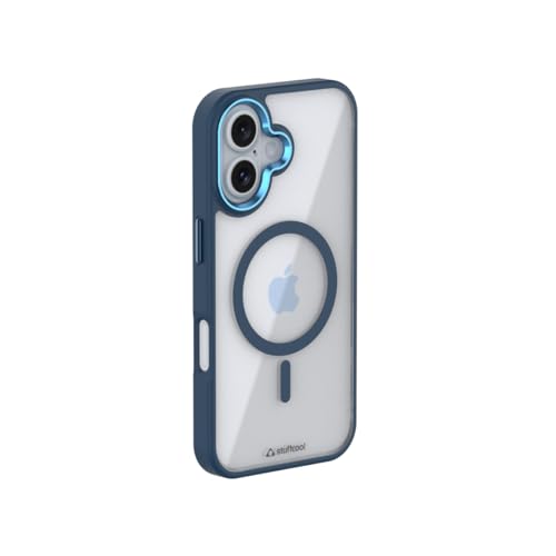 Image of Stuffcool Lead Duo Material Case for iPhone 16, Soft Edge Clear Gloss Finish Back, Magsafe Enabled with a Raised Metallic Frame for The Camera Lens