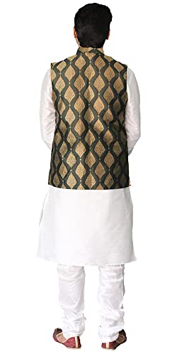 Image of Men's Silk Kurta Pajama Jacket /Waistcoat /Blazer Set