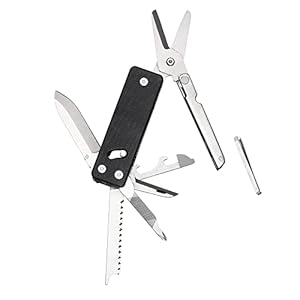 ROXON KS2 Elite D2 Blade 13 in 1 Mini Multi Tool function pocket knife with big scissor, G10 handle and Pocket clip, good for Camping/Backpacking/Emergencies/EDC Multitool (D2 Steel Blade)