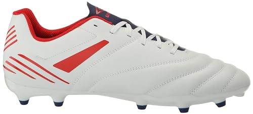 Umbro Chuteira de futebol masculina Tocco 4 League Fg, Branco/Azul/Vermelho, 45