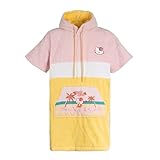 WAVE HAWAII Badeponcho, Surf Poncho aus natürlicher Baumwolle, Strand Poncho mit Kapuze – Kuscheliges Handtuch für Hello Kitty-Begeisterte für zu Hause, Freizeitbad & Camping (Hello Kitty, S)