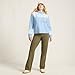 Lands' End Womens Starfish Straight Pants Forest Moss Petite Large