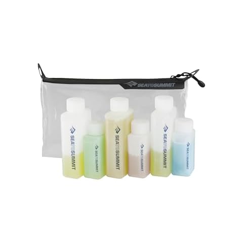 Sea to Summit TravellingLight Clear Zip Pouch with Travel Bottles, TSA Approved Toiletry Kit Cover
