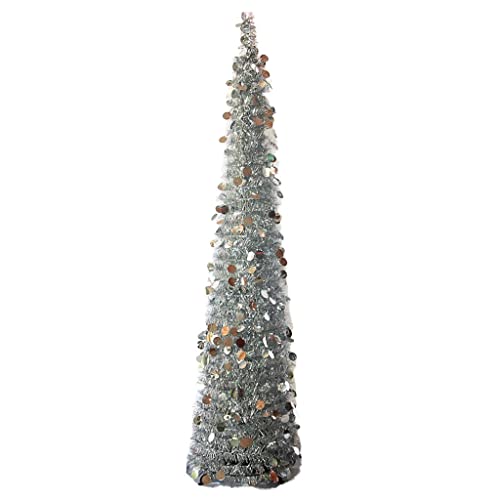 B Baosity Feliz Natal Tinsel Tree Decorações Retráteis para árvores de Natal