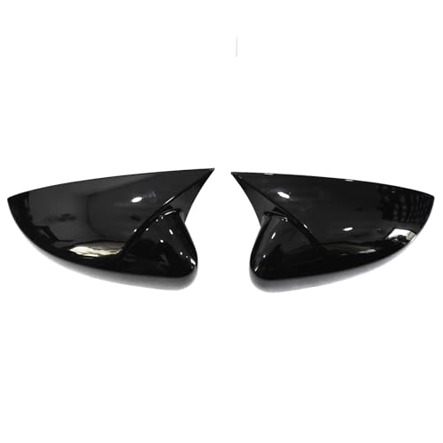 Image of TRANDWALA Batman Style Car Side Mirror Covers Compatible for Slavia Glossy Black ABS Material, Rearview Wing Mirrors with Adhesive Installation, Set of 2 LH & RH