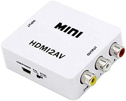 Hyme 1080p HDMI to AV 3RCA CVBs Composite Video Audio Converter Adapter Supporting PAL/NTSC with USB Charge Cable