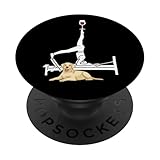 Pilates Wein Reformer Pilates mit gelbem Labrador Retriever PopSockets Klebender PopGrip