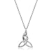 Sterling Silver Oxidized Celtic Mother and Child Knot Pendant Necklace, 18"