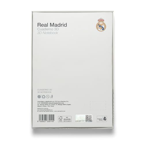 Carnet Real Madrid logo 3D finition haute qualité dos tissu - 5