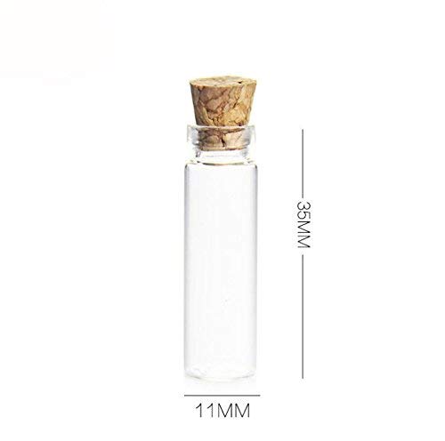 1Ml Small Mini Tall Clear Glass Bottles/Jars With Corks Stoppers For Arts & Crafts, Projects, Decoration, Party Favors+ 50 Pcs Gold Metal Eye Hook Pin Screws,50 Pcs #TOP2