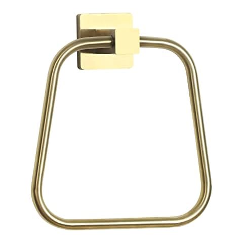 HouseAid Trapezoid Towel Holder for Bathroom, Stainless Steel Towel Ring, Modern Bathroom Hand Towel Rack, Wall Mounted, Brushed Gold Cover