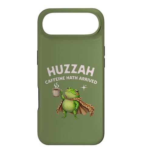 Huzzah Caffeine Hath Arrived Frog Coffee Lover �t�@���^�W�[T�V���c �X�}�z�P�[�X iPhone Air �p