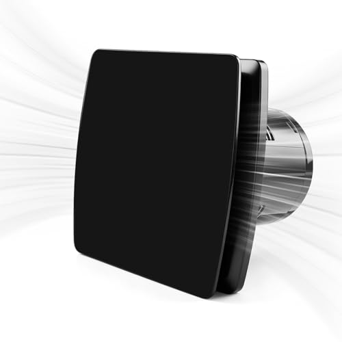 ZenLumio 100mm Silent Powerful Bathroom Extractor Fan with Timer Bathroom Fan Extractor with Backflow Flap 95 m/h 12 Watt 34 dB IPX4 for Bathroom Kitchen Shower (Black)