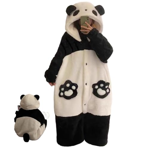 Pyjama panda mignon en peluche à capuche confortable pour homme et femme