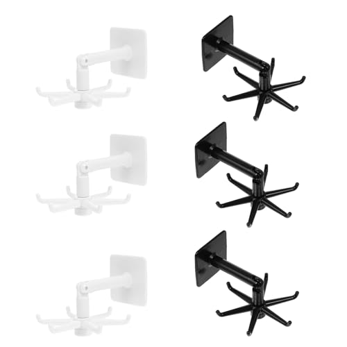 GETAJGHSD 6個 多機能転式粘着フック 壁掛け収納ラック ネジ不要 キッチン浴室リビング対応 工具整理用耐荷重掛けフック ラン ランダムカラー