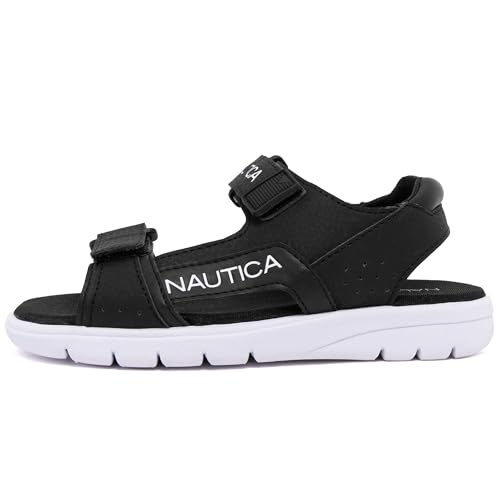 Image of Nautica Toddler Boys Sport Sandals - Lightweight Athletic Open-Toe Summer Shoes with Dual Adjustable Hook and Loop Straps for Outdoor Play, Beach, and Water