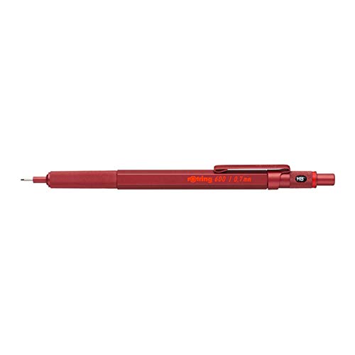 rOtring 600 Mechanical Pencil | HB 0.7 mm | Red All-Metal Body | Hexagonal Barrel