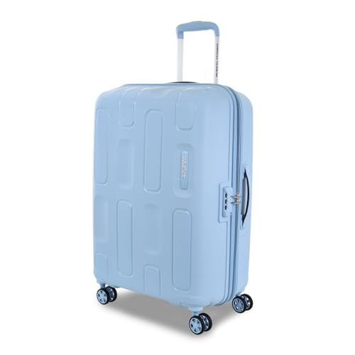 Image of American Tourister Ivy 2.0 | Large Size Check-in Trolley Bag (79 cm) | 360 8 Wheel Travel Luggage | Hard Case Polypropylene (PP) Suitcase | Combination Lock | Blue Frog