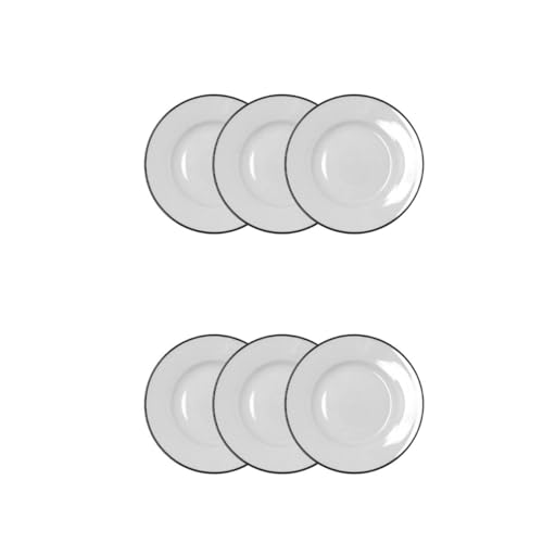 Bidasoa Glacial Filo Set 6 Platos Pan Porcelana 16,5cm Porcelana Apto Microondas Apto Frigorífico Apilable