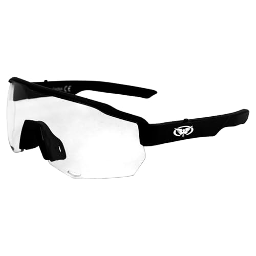 Global Vision Jam 1 Black Cycling Glasses Wireless Bluetooth Safety Glasses ANSI Z87.1 Hands-Free Calls & Music W/Hard Case (Clear)