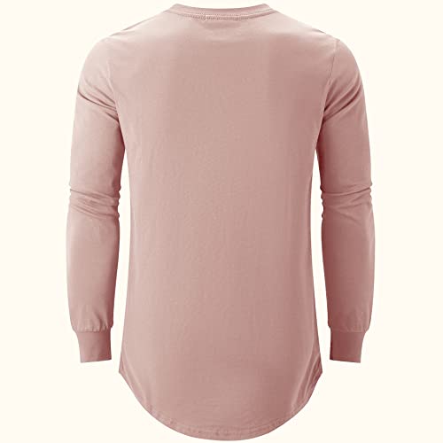Image of KLIEGOU Men's 100% Cotton Longline T-Shirt, Pre-Shrunk Soft