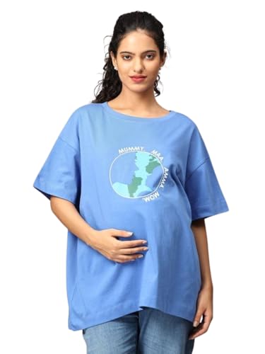 Image of The Mom Store Mom T-Shirt | Cotton | Pre and Post Pregnancy | Quirky Statements | Comfortable | Oversized
