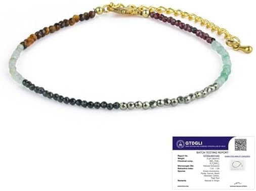 Astrotalk Dhan Yog Anklet for Women | Pyrite, Citrine & Tiger Eye Natural Healing Crystal Anklet for Wealth, Success, Confidence & Protection | Jewellery for Women | Gift for Woman, One Size, Stone