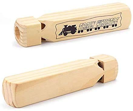 image for CDJX Wood Whistle,2 Pieces Wooden Train Whistle Kids 4 Tones Whistle T