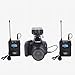 Wireless Lavalier Microphone, Comica CVM-WM200A 96-Channel UHF Wireless Lapel Microphone System for Cameras/XLR Camcorders Interview Youtube Video Recording, Dual Lav Mic with 394FT Transmission