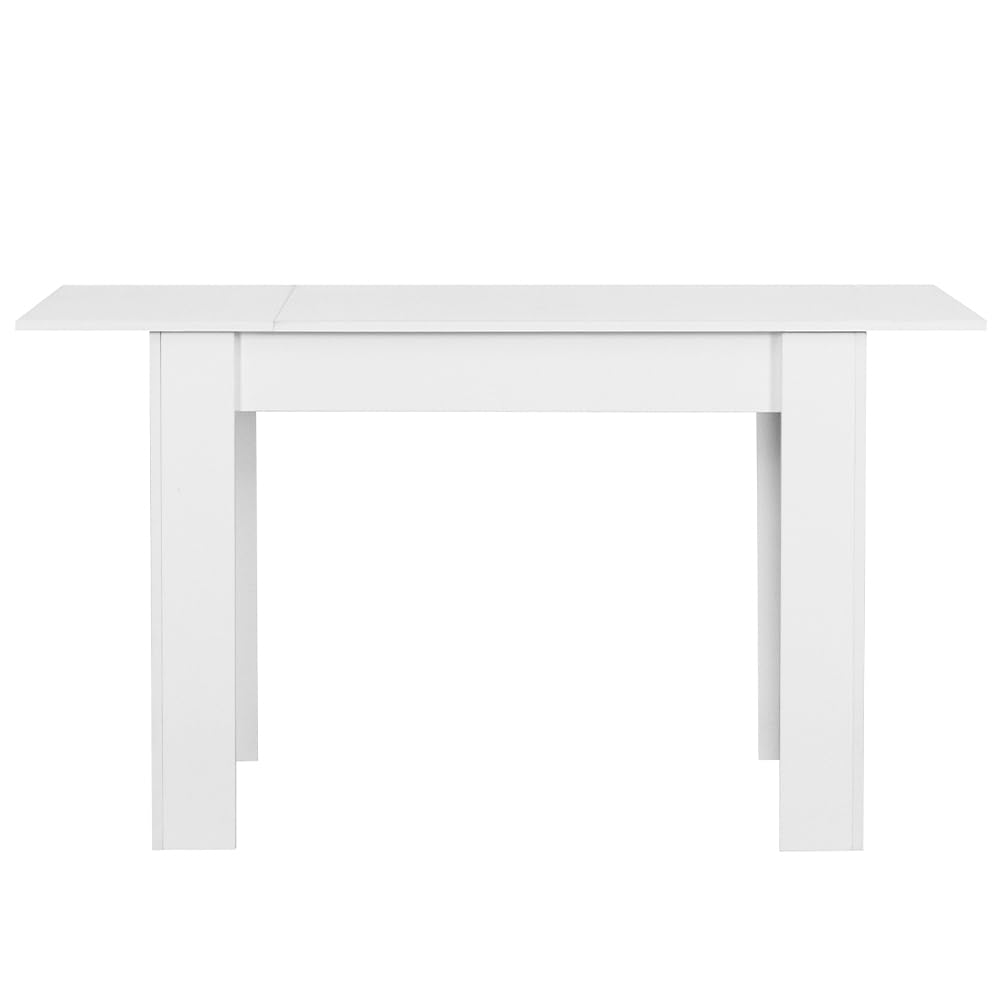 Shally Dogan Tavolo Allungabile Sala da pranzo Bianco da 110 x 70 cm a 150 x 70 cm, Design Moderno, Estensibile Salvaspazio, Ideale per Sala Pranzo, Soggiorno, Cucina, Arredamento Interno, (Bianco)