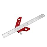 DDWT YX-3 Center Finder Woodworking Square Center Scribe 45 90 Degrees Angle Line Scriber Marking Tools Metric and Inch Ruler Magnetic Wood Measuring Scribe Tool