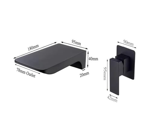 Grifo de lavabo cascada de pared para ganar espacio en encimeras estrechas 2