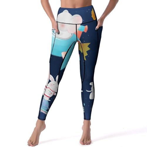 Legging yoga femmes Lapin Éléphant pantalon de sport du studio de gym au jogging S