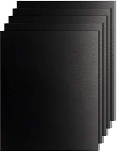 NIAGUOJI - Juego de 5 alfombrillas para barbacoa antiadherentes y para horno, homologadas por la FDA, reutilizables y fáciles de limpiar