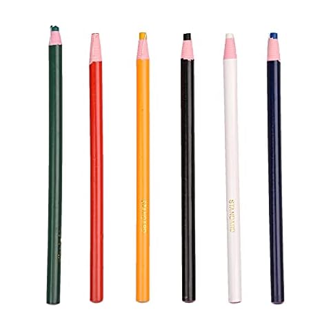 Euvoym 6 PCS Sewing Fabric Pencils Sewing Mark Chalk Pencil Soluble Sewing Pencil Dressmaker's Chalks Tailor Mark Pencil for Tailor Marker & Tracing Cover
