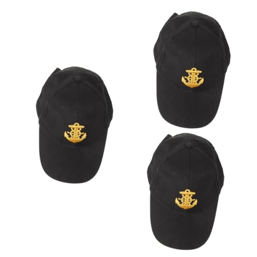 Casquette marine capitaines avec visière de baseball polyester noir