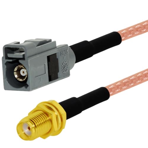 mangxiyis 1�� SMA���X Ja-ck to Fakra A/B/C/D/E/F/G/H/I/K/Z ���X�R�l�N�^ �s�O�e�[���P�[�u���A�_�v�^�[ RG316 15CM �V(SMA-Fakra G�A100CM)